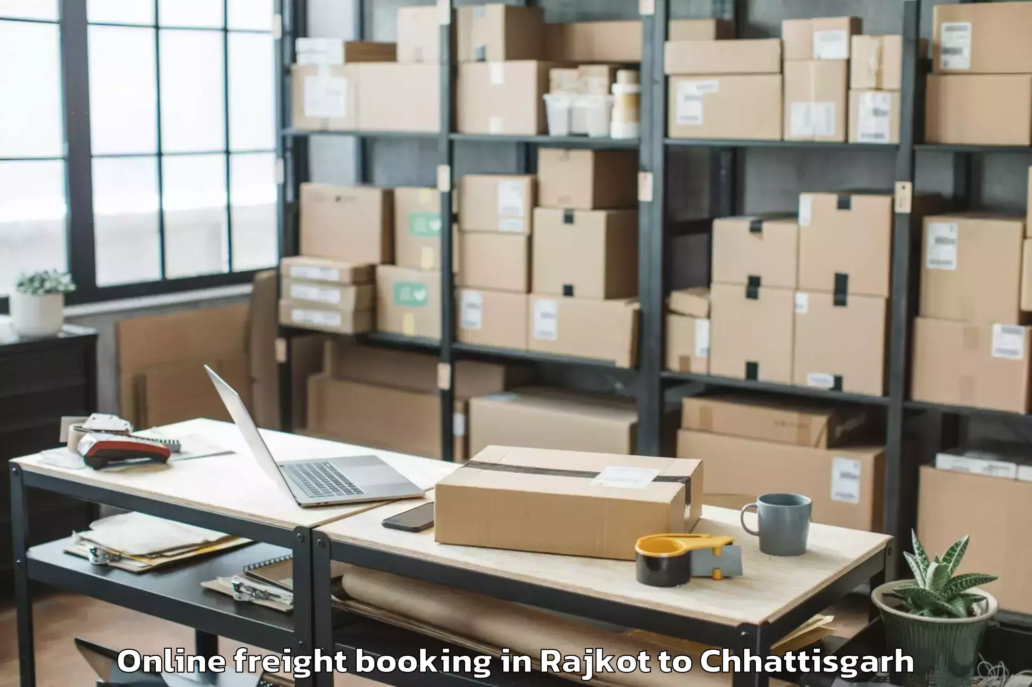 Book Rajkot to Bargidih Online Freight Booking Online